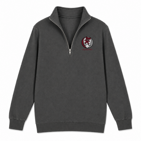 University of Alabama Dancing Elephant - Premium Grateful Dead Quarter-Zip Pullover - Charcoal - 6