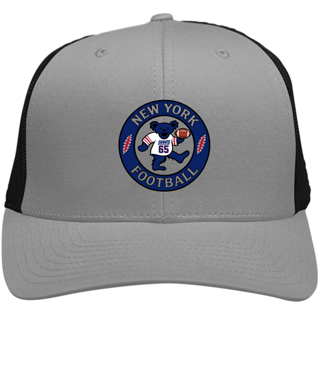 New York Football Dancing Bear Stealie Grateful Dead Trucker Cap - Heather | Black