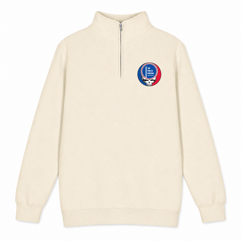 American University - Premium Grateful Dead Quarter-Zip Pullover - Sand - 2