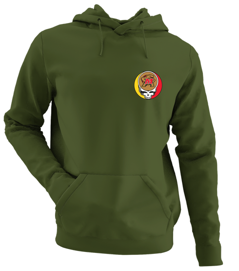 University of Maryland - Premium Grateful Dead Left Chest Hoodie - Military Green