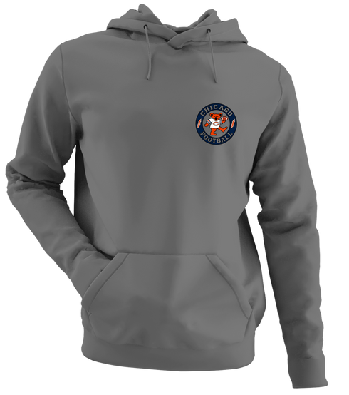 Chicago Football Dancing Bear - Premium Grateful Dead Left Chest Hoodie - Charcoal