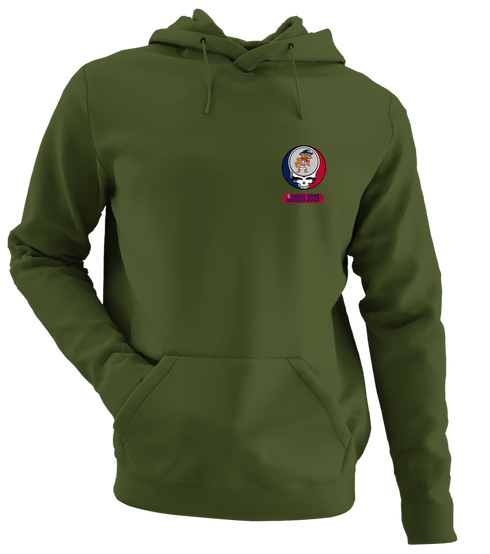 University of Arizona March Madness - Premium Grateful Dead Left Chest Hoodie - Military Green - 7