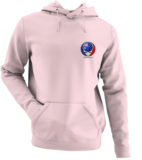 Australia FIFA World Cup - Premium Grateful Dead Left Chest Hoodie - Light Pink