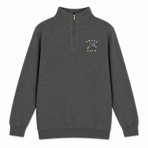 Smoke Show - Life is dead.® - Premium Grateful Dead Quarter-Zip Pullover - Charcoal - 5