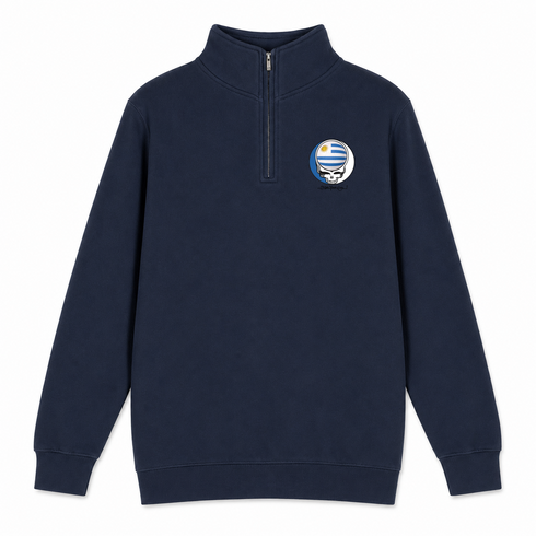 Uruguay FIFA World Cup - Premium Grateful Dead Quarter-Zip Pullover - Navy - 3