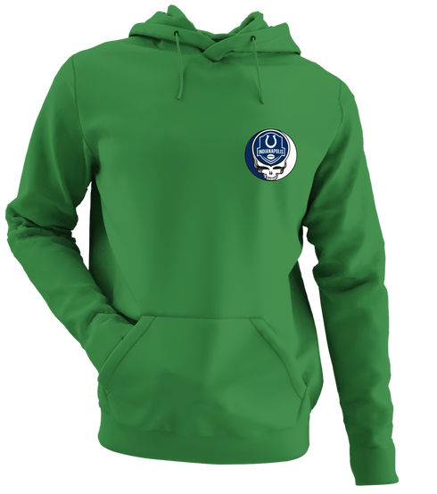 Indianapolis Football - Premium Grateful Dead Left Chest Hoodie - Irish Green - 6