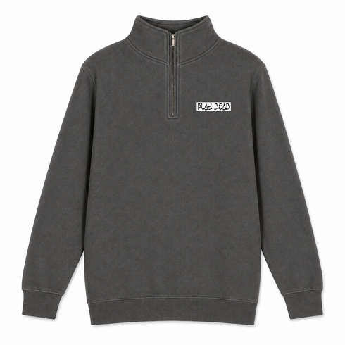 Play Dead - Premium Grateful Dead Quarter-Zip Pullover - Charcoal - 5