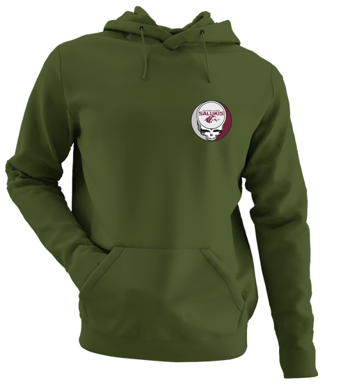 Southern Illinois - Premium Grateful Dead Left Chest Hoodie - Military Green - 7
