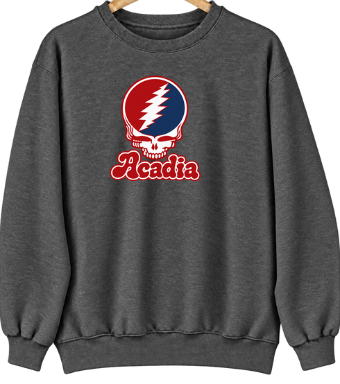 Acadia Stealie Premium Unisex Crewneck — Design: Acadia University — Dark Heather