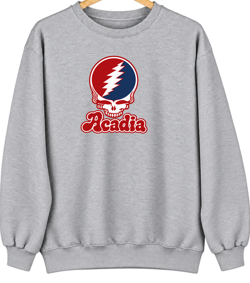 Acadia Stealie Premium Unisex Crewneck — Design: Acadia University — Sport Grey