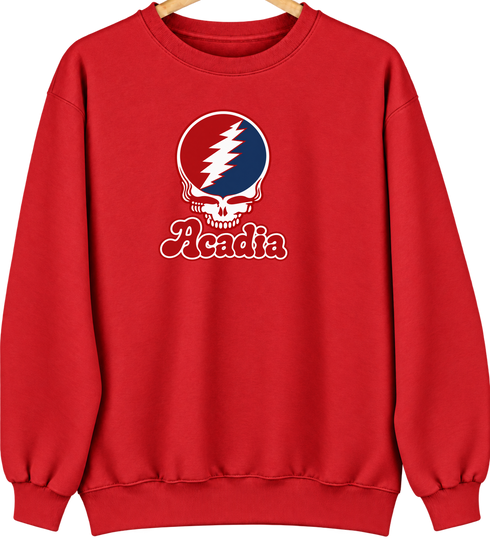 Acadia Stealie Premium Unisex Crewneck — Design: Acadia University — Red