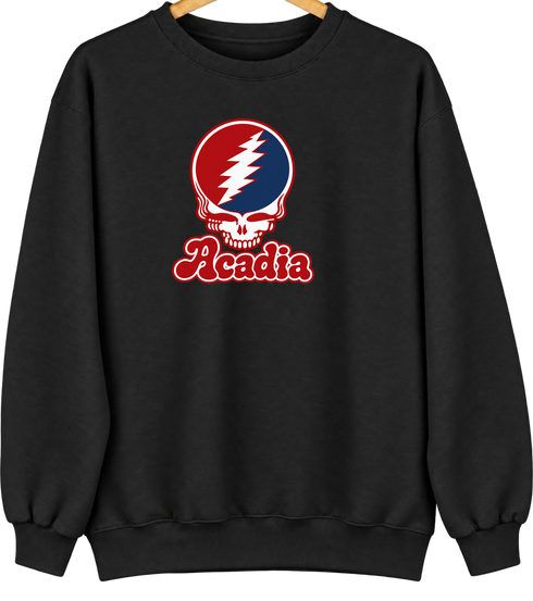 Acadia Stealie Premium Unisex Crewneck — Design: Acadia University — Black