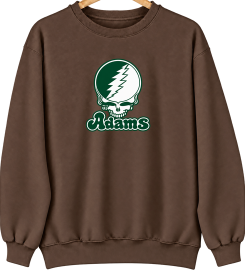 Adams Stealie Premium Unisex Crewneck — Design: Adams State University — Brown
