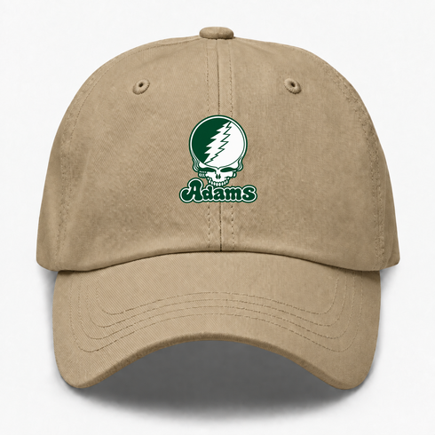 Adams Stealie Premium Unisex Dad Hat — Design: Adams State University — Khaki
