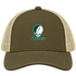 Adams Stealie Premium Unisex Trucker Cap — Design: Adams State University — Moss/Khaki
