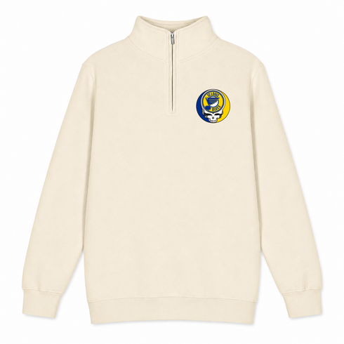 St. Louis Blues - Premium Grateful Dead Quarter-Zip Pullover - Sand - 2