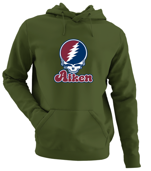Aiken Stealie Premium Unisex Hoodie — Design: South Carolina Aiken University of — Military Green