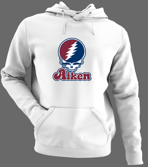Aiken Stealie Premium Unisex Hoodie — Design: South Carolina Aiken University of — White/Grey