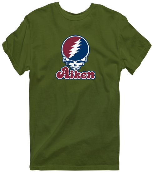 Aiken Stealie Premium Unisex T-Shirt — Design: South Carolina Aiken University of — Military Green