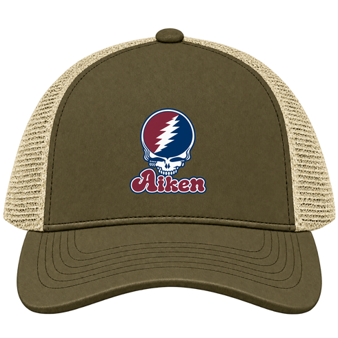 Aiken Stealie Premium Unisex Trucker Cap — Design: South Carolina Aiken University of — Moss/Khaki