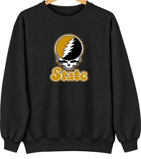 Alabama Stealie Premium Unisex Crewneck — Design: Alabama State University — Black