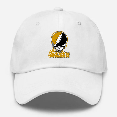 Alabama Stealie Premium Unisex Dad Hat — Design: Alabama State University — White