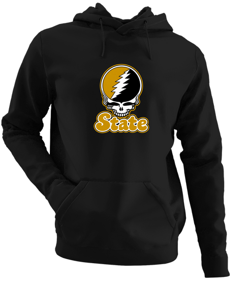 Alabama Stealie Premium Unisex Hoodie — Design: Alabama State University — Black