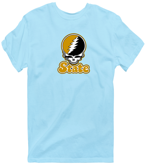 Alabama Stealie Premium Unisex T-Shirt — Design: Alabama State University — Light Blue