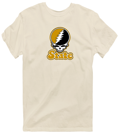 Alabama Stealie Premium Unisex T-Shirt — Design: Alabama State University — Sand