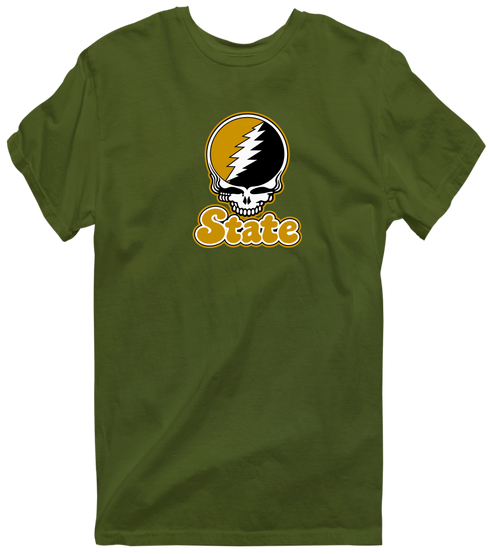 Alabama Stealie Premium Unisex T-Shirt — Design: Alabama State University — Military Green