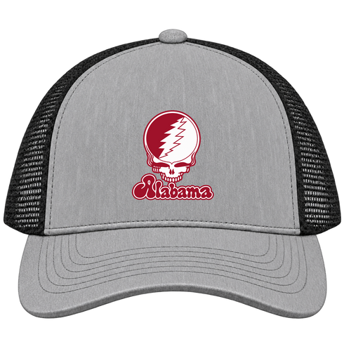 Alabama Stealie Premium Unisex Trucker Cap — Design: Alabama University of — Heather Grey/Black