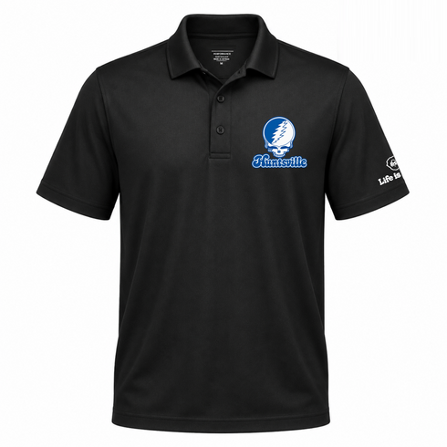 Huntsville Stealie Premium Unisex Polo — Design: Alabama in Huntsville University of — Black