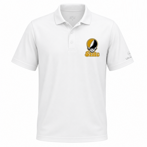 Alabama Stealie Premium Unisex Polo — Design: Alabama State University — White