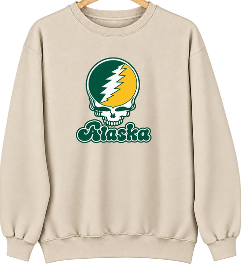 Alaska Stealie Premium Unisex Crewneck — Design: Alaska Anchorage University of — Sand