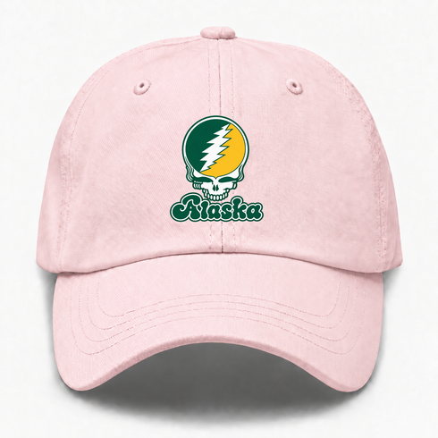 Alaska Stealie Premium Unisex Dad Hat — Design: Alaska Anchorage University of — Pink