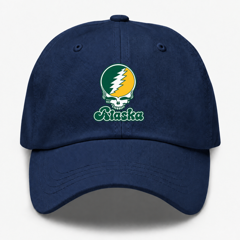 Alaska Stealie Premium Unisex Dad Hat — Design: Alaska Anchorage University of — Navy