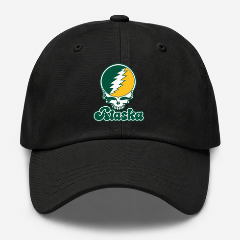 Alaska Stealie Premium Unisex Dad Hat — Design: Alaska Anchorage University of — Black