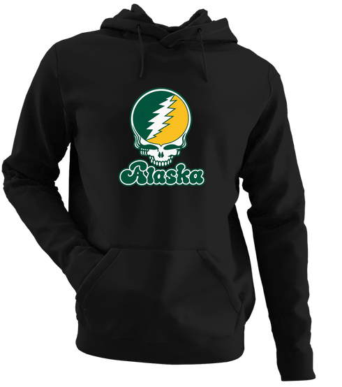 Alaska Stealie Premium Unisex Hoodie — Design: Alaska Anchorage University of — Black