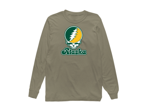 Alaska Stealie Premium Unisex Long-Sleeve — Design: Alaska Anchorage University of — Sandstone