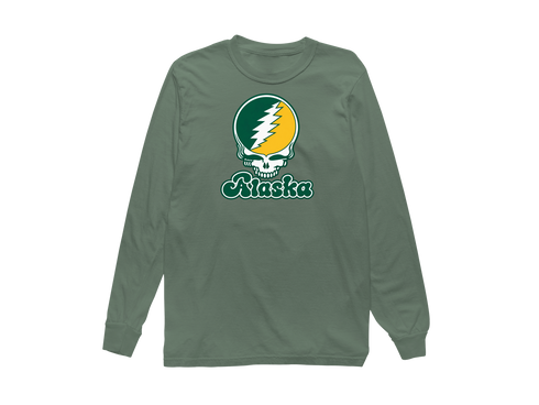 Alaska Stealie Premium Unisex Long-Sleeve — Design: Alaska Anchorage University of — Light Green