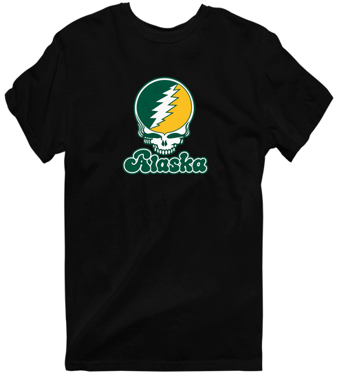 Alaska Stealie Premium Unisex T-Shirt — Design: Alaska Anchorage University of — Black
