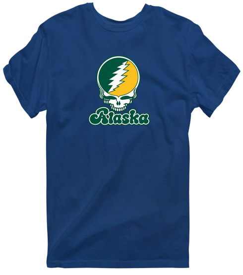 Alaska Stealie Premium Unisex T-Shirt — Design: Alaska Anchorage University of — Navy