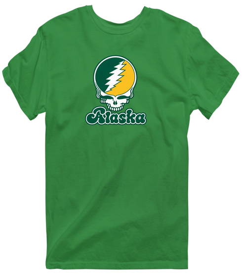 Alaska Stealie Premium Unisex T-Shirt — Design: Alaska Anchorage University of — Irish Green