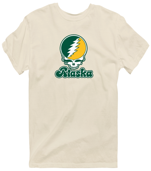 Alaska Stealie Premium Unisex T-Shirt — Design: Alaska Anchorage University of — Sand