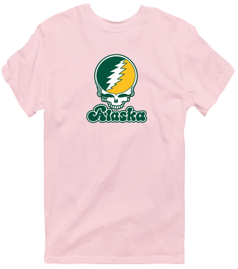 Alaska Stealie Premium Unisex T-Shirt — Design: Alaska Anchorage University of — Light Pink