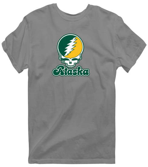 Alaska Stealie Premium Unisex T-Shirt — Design: Alaska Anchorage University of — Dark Heather