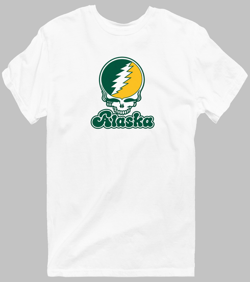 Alaska Stealie Premium Unisex T-Shirt — Design: Alaska Anchorage University of — White