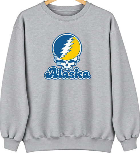 Alaska Stealie Premium Unisex Crewneck — Design: Alaska Fairbanks University of — Sport Grey