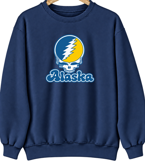 Alaska Stealie Premium Unisex Crewneck — Design: Alaska Fairbanks University of — Navy