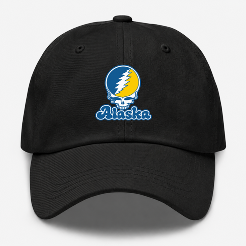 Alaska Stealie Premium Unisex Dad Hat — Design: Alaska Fairbanks University of — Black